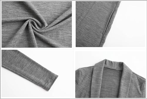 Women's Merino Wool Cardigan Open Front Long Sleeve Sweater3