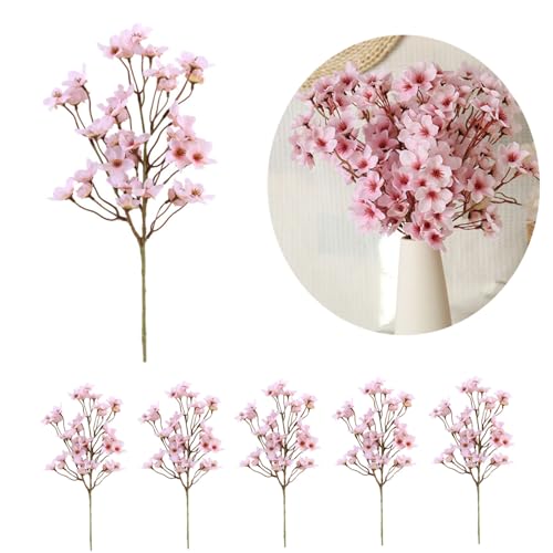 Blogiiup Ramas de la Flor de Cerezo, 6 pcs Faux Ramas de la Flor de Cereza
