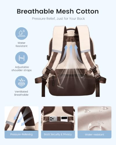 Image of LOVEVOOK Laptop Backpack for Women, Waterproof Work Travel Backpack with Large Cup Pockets for Teacher Nurse, 15.6 inch Computer Bag College Bookbag Daypack, Gifts for Women, Black