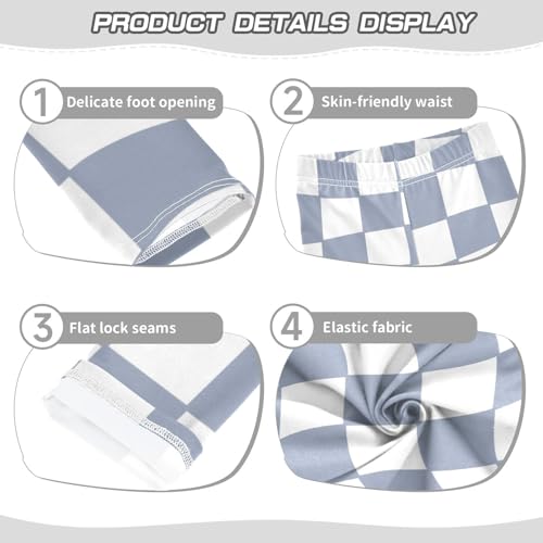 Blue Checkered Gray Plaid Little Girls Shorts Cotton Cartwheel Shorts Skater Pants Under Dress3