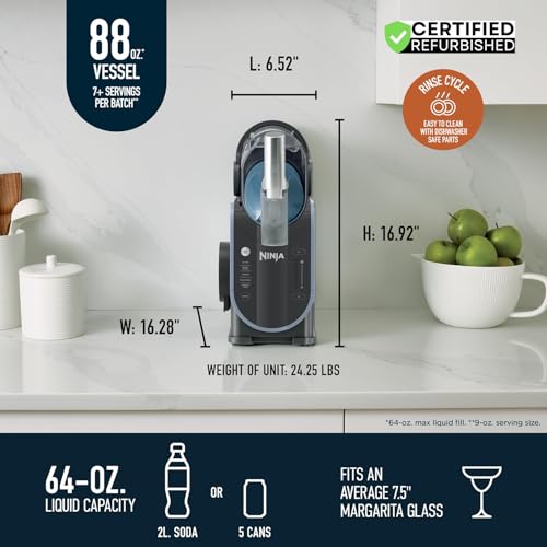ninja fs301 professional maker with rapidchill technology 88 oz drink amp slushie machine 5 preset programs frozen margaritas frapps and more premium accents black renewed