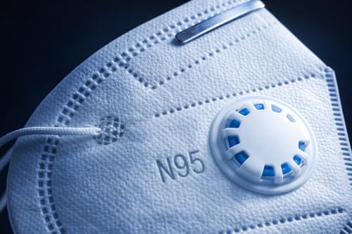 Image of N95 Premium N95 Respirator Mask with Exhalation Valve | Foldable Cup Style | Adjustable Nose Clip | Comfortable Ear Loop | High Filtration Protection (White)