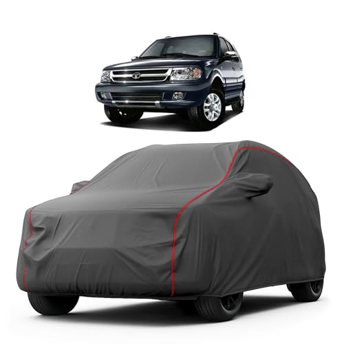 Image of Heavy-Duty Car Cover for Compatible with Tata Safari Dicor (2005 to 2025 All Models) Deluxe Car Protection Cover - Waterproof & UV-Resistant All-Season Exterior Protection