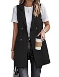 Mywinway Long Vest for Women Sleeveless 2026 Spring Summer Blazer Jacket Dressy Cotton Linen Vest...