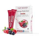 FAST BOOST Thermogenic Energy Boosting Powder Drink Mix by WonderSlim - Antioxidant Drink Mix - With Green Tea, Ginseng, Quercetin and Gingko Biloba – Natural Berry Flavor (14 packets)