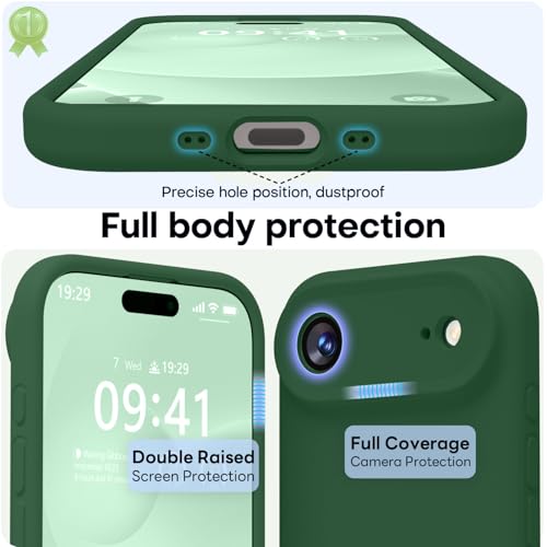 Image of LOVE 3000 Designed for iPhone Air Case, Premium Silicone [Compatible with Magsafe][Soft Anti-Scratch Microfiber Lining] Shockproof Protective Phone Case for Men Women 6.5 inch, Green