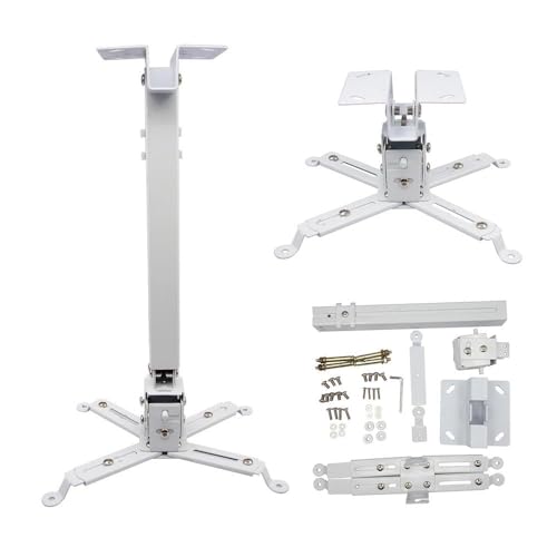 Image of Adjustable Projector Ceiling Mount Stand | 2 Feet to 3 Feet (24 Inch to 36 Inch) Extendable Bracket | Universal Tilt, Swivel & Rotate Wall /Ceiling Projector Mount | Heavy‑Duty Metal Frame