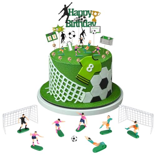 OSDUE 31 piezas Decoracion Tarta Futbol, Decoración para Pastel de Fútbol Figuras del Futbol Deportes Hombres Decoración de Tartas de Cumpleaños para Niños para Fiestas Temáticas De Fútbol Deportes
