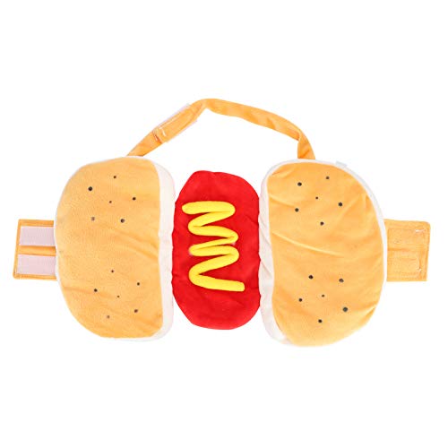 Haustier Hot Dog Kostüm Hamburger Design Hund Kleidung Outfit Weihnachtsfeier Dress Up Hund Hot Dog Cosplay Anzug für Welpen Kätzchen (L)