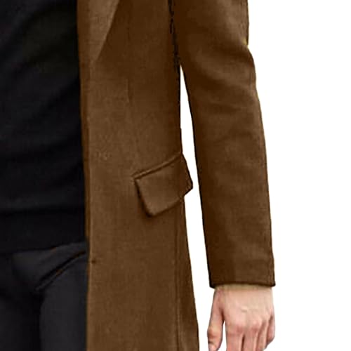 JEShifangjiusu Men'S Wool Blend Coat Windbreaker Notched Collar Single Breasted Pea Coat Warm Winter Long Trench Overcoat3