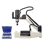 INTBUYING Electric Tapping Threading Machine M3-M16 Vertical Type Servo Tapper Drilling Machine 600W Stepless Speed Intelligent CNC Desktop Swing Arm AutomaticTtapping Machine 220V