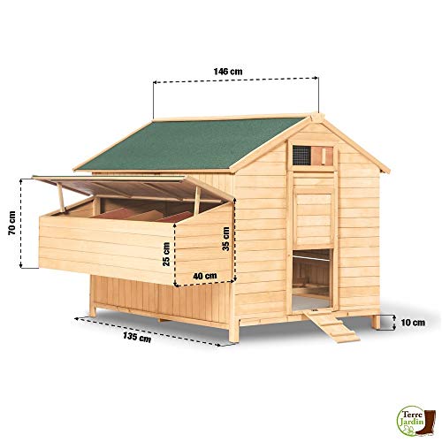 Großer Hühnerstall aus Holz mit 4 Nistkasten – Bild 5