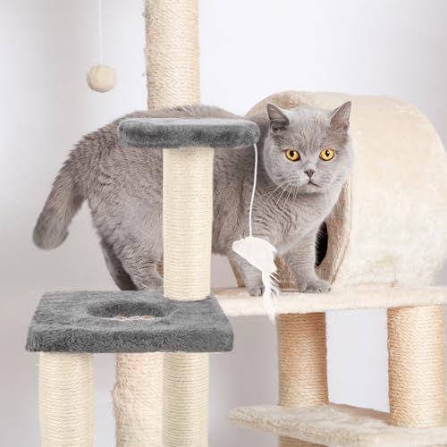 Rascador para Gatos Torre Resistente Multi-capa Gris miniatura 7