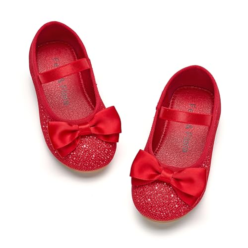 Image of Felix & Flora Toddler Flower Girl Dress Shoes - Girl Ballet Flats Party School Shoes Wedding