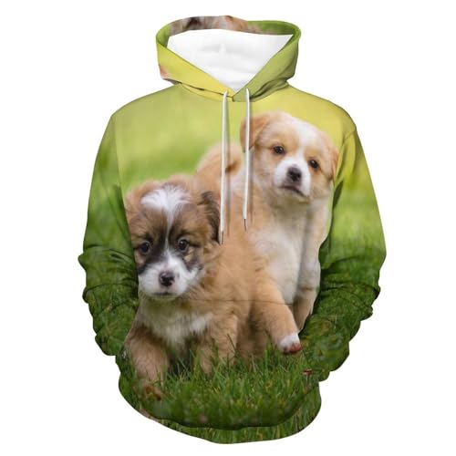 Hoodie chiot mignon pull homme femme sweat à capuche manche longue