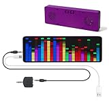 Zunate 384 RGB LED Music Spectrum Display, Voice Sensor Pickup Analyzer with Clock, 20 Dynamic 7 Color, 140 Display Effects, USB Powered, ABS Material, 16x24, 5V