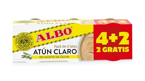 Albo - Atún claro en aceite de oliva. Pack 4+2