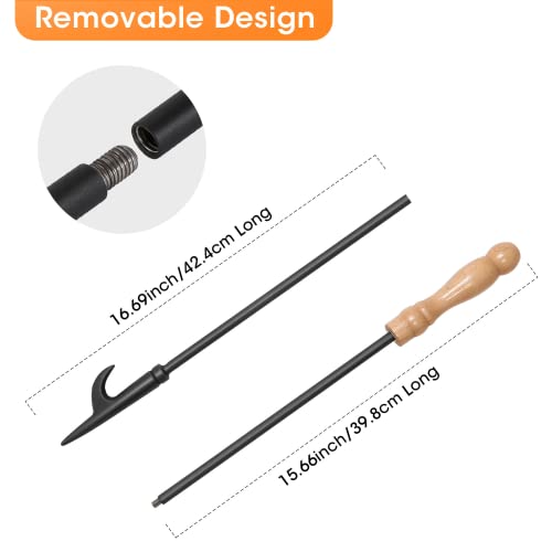 Image of Fire Poker for Fire Pit, 32 inch Fireplace Poker Premium Solid Steel Fire Pit Poker Campfire Poker for Fireplace Camping Wood Stove Indoor and Outdoor - Rust Resistant Black Finish