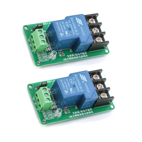 Hailege 2pcs 24V 30A One Channel Optocoupler Isolation Relay Module Support High and Low Trigger 24V