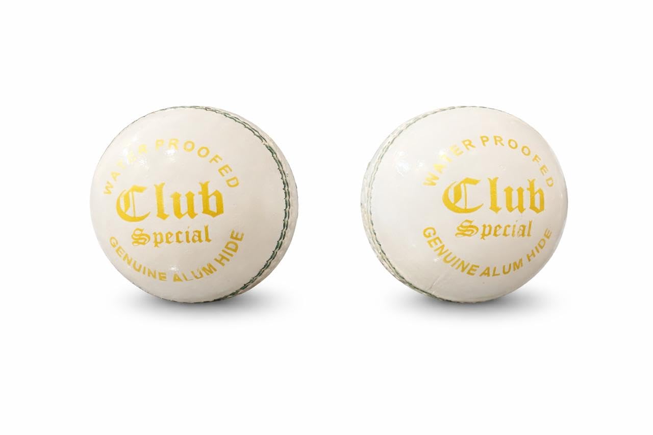 Club Special White Cricket Ball, Genuine Alum Hide Leather, Waterproof, Pack of 2-picture-31