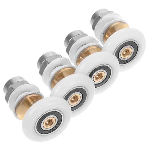 TOBBOMEY 4個 浴室用シャワードアローラー 耐久性に優れたスライディングガラスドア用ホイール 滑らかな開閉操作と 性を実現 多様な浴室ドア