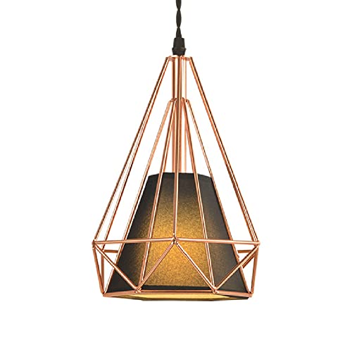 Lustre cage diamant rétro suspension vintage pour salon chaleureux