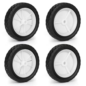 LALAGO 4 Stk. Ø175mm Gummiräder, 7in Rasenmäherrad Wagen Antriebsrad, Gummi Laufrad Ersatz Rad Achslochdurchmesser 12,7mm Tragfähigkeit 70kg für Grill Bollerwagen Rasentraktor Anhänger Mähmaschinen