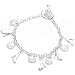 JINGS Fashion Jewelry 925 Sterling Silver Plated Pendants Chain Bangle Infinity Bracelet