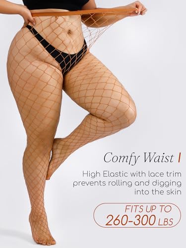 Image of Plus Size Fishnet tights stockings Big Mesh Leggings Pantyhose for women