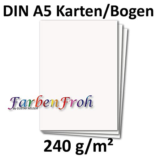 FarbenFroh 100 Pack Single Card, A5 Paper Sheets, Glossy White, 240gsm, 14.8 x 21cm, DIY Sheet, Colour Paper, Photo Card - Image 3