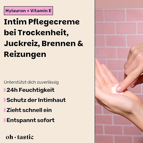 Natürliche Intim Creme gegen Trockenheit, Juckreiz & Irritationen im Intimbereich - Beruhigende Feuchtcreme...