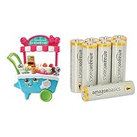 Leapfrog Scoop & Learn Ice Cream Cart & Amazon Basics AA Performance Alkaline Batteries [Pack of 8] - Packaging May Vary