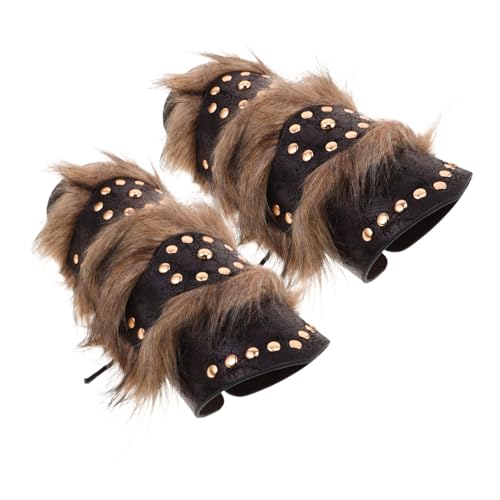 Protège-poignets médiévaux cloutés similicuir pour costume de cosplay Viking