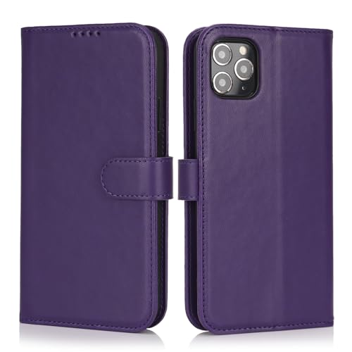 Image of for iPhone 11 Pro Max Case Wallet with Card Holder,for iPhone 11 Pro Max Wallet Case for Women Men,PU Leather Shockproof Magnetic Buckle Stand Flip Phone Case-Purple