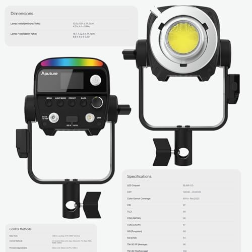 Image of Aputure Storm 80c IP65 80W Full-Color Compact Point Source Fixture (Black)
