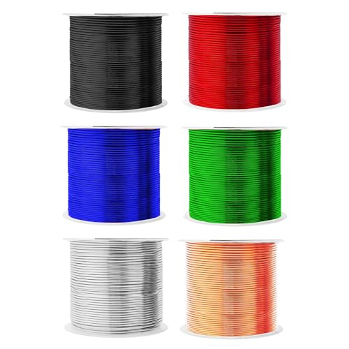 Image of Mandala Crafts 18 GA Black Red Green Assorted Anodized Aluminum Craft Wire | 450 FT, Colored, Flexible, Bendable for Bonsai Armature Sculpting Wire Wrapping Jewelry Making, Weather & Tarnish Resistant