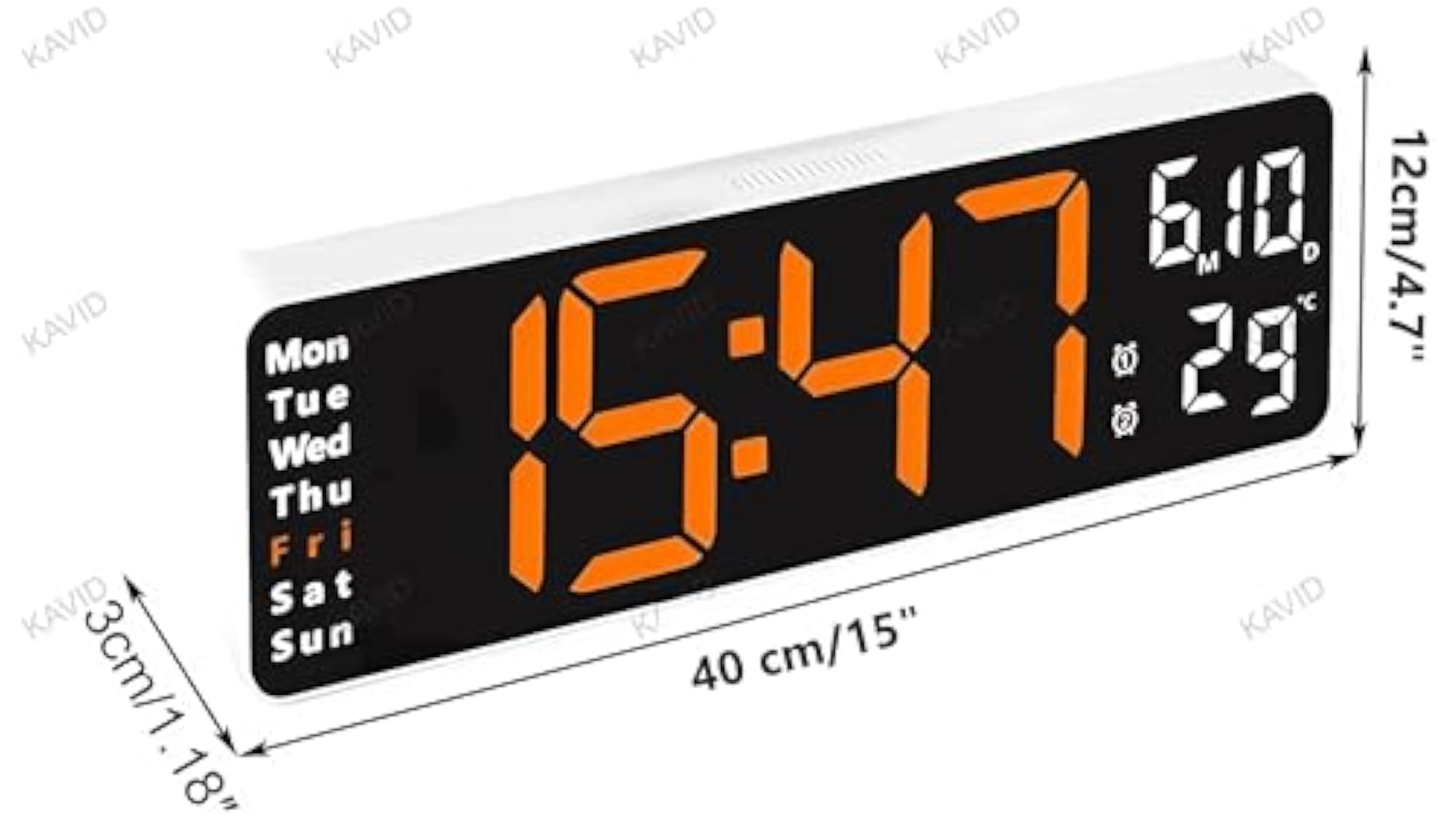 Digital Wall Clock with Large LED Display