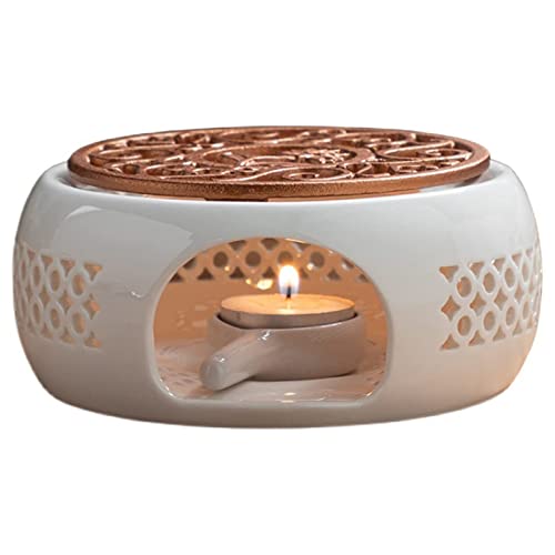 Calentador de té de porcelana fina y cerámica retro con accesorios de aislamiento térmico