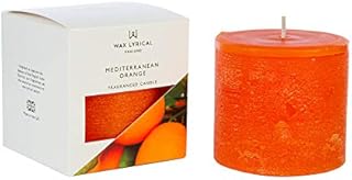 WAX LYRICAL Scented Pillar Candle Meditteranean Orange. Burn Time Approx 60 Hours