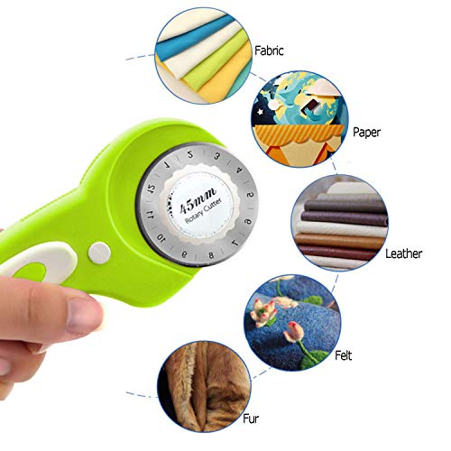 image for srcuit 45mm Rotary Cutter for Fabric with Safety Lock Ergonomic Classi