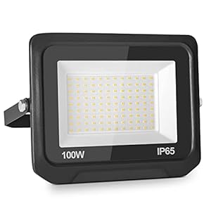 bapro 100W Projecteur LED Blanc Chaud 10000LM, Puissant Spot LED Extérieur Eclairage 3500K, Super Brillant Lampe Extérieur Projecteur LED Exterieur IP65 Imperméable pour Garage Jardin Terrasse Patio