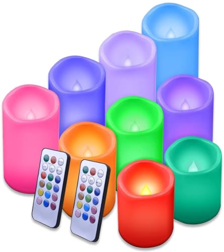 Enido Flameless Candles, Color Changing LED...