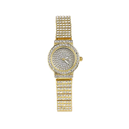 Image of Haute Sauce Women's Embellished Analog Dial with Stainless Steel Strap | Battery Power | Foldover Closure | Quartz Movement | Fashion Wrist Belt Watch for Female and Girls