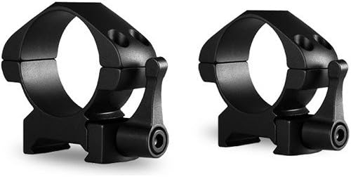 Hawke Sport Optics 23016 30mm Precision Steel Rings Weaver Medium with Lever, Black - 2 Piece