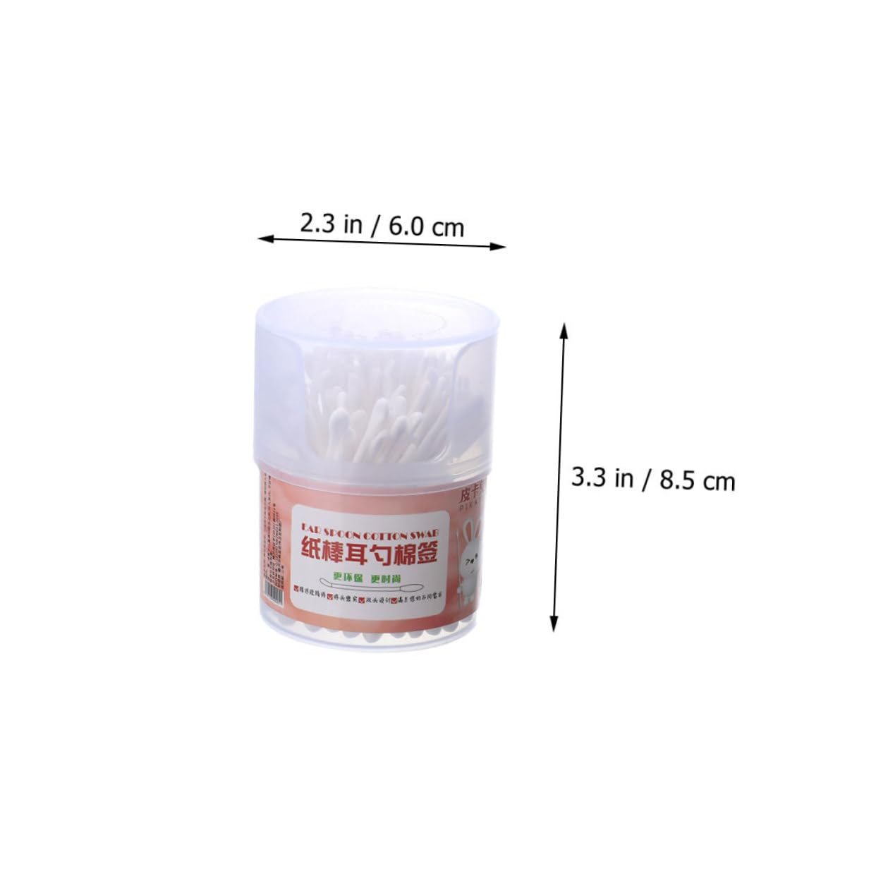 Mikinona 4 Boxes of Pink Double-ended Cotton Swabs Disposable for Daily Ear Cleaning and Makeup Color