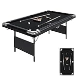 7FT Foldable Pool Table for Adults, Full Size Portable Billiards Table with Complete Accessories (Balls...