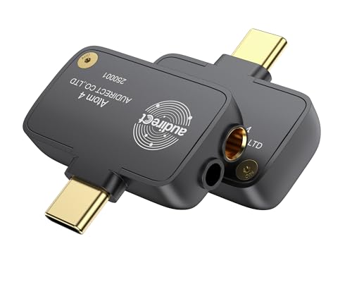 Audirect ATOM4 Portable Audio Decoder Headphone Amplifier 3.5mm Single Ended and 4.4mm Balanced Output High Fidelity Sound Quality Lightweight and Portable (USB-C Interface) (Gray)
