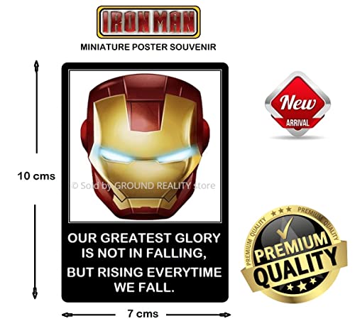 Image of LADY HAWK Iron Man Arc Reactor Poster Motivational and Inspirational Quotes Miniature Picture with magnetic backing. Directly sticks to any Metal Surface. Size 10x7cms Ironman Poster Series (AV49)