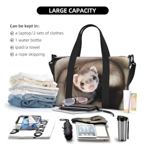 Bolsa de hombro de gran capacidad con hurones: ligereza y espacio unisex para viajar 6