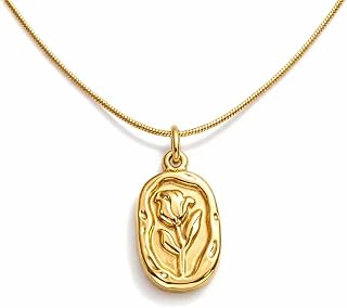MEENAZ Gold Plated Pendant Necklace for Woman | Anti Tarnish Stainless Steel Floral Locket Chain | Stylish Jewellery for W... Price In India
